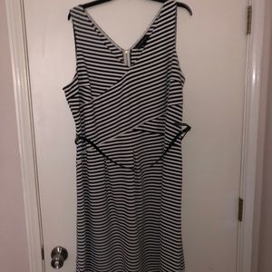 Navy and White Striped Skater Dress